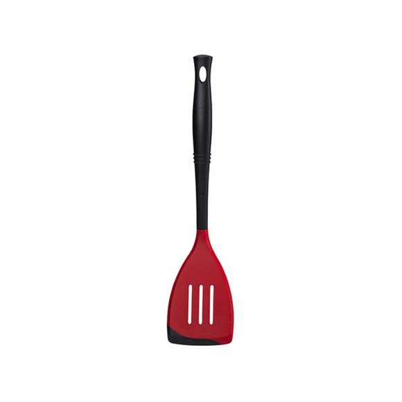 Le Creuset Revolution® Bi-Material Slotted Spatula Cerise Cherry Red NEW - Picture 1 of 5
